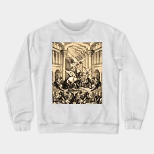 Warrior angels with swords attack soldiers of Rome in the temple Crewneck Sweatshirt